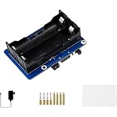 Uninterruptible Power Supply UPS HAT for Raspberry Pi 5/4B/3B+/3B, Support Power Supply Charge and Power Output at The Same Time, Provides Power Supply via Pogo Pins, with 5V USB Output
