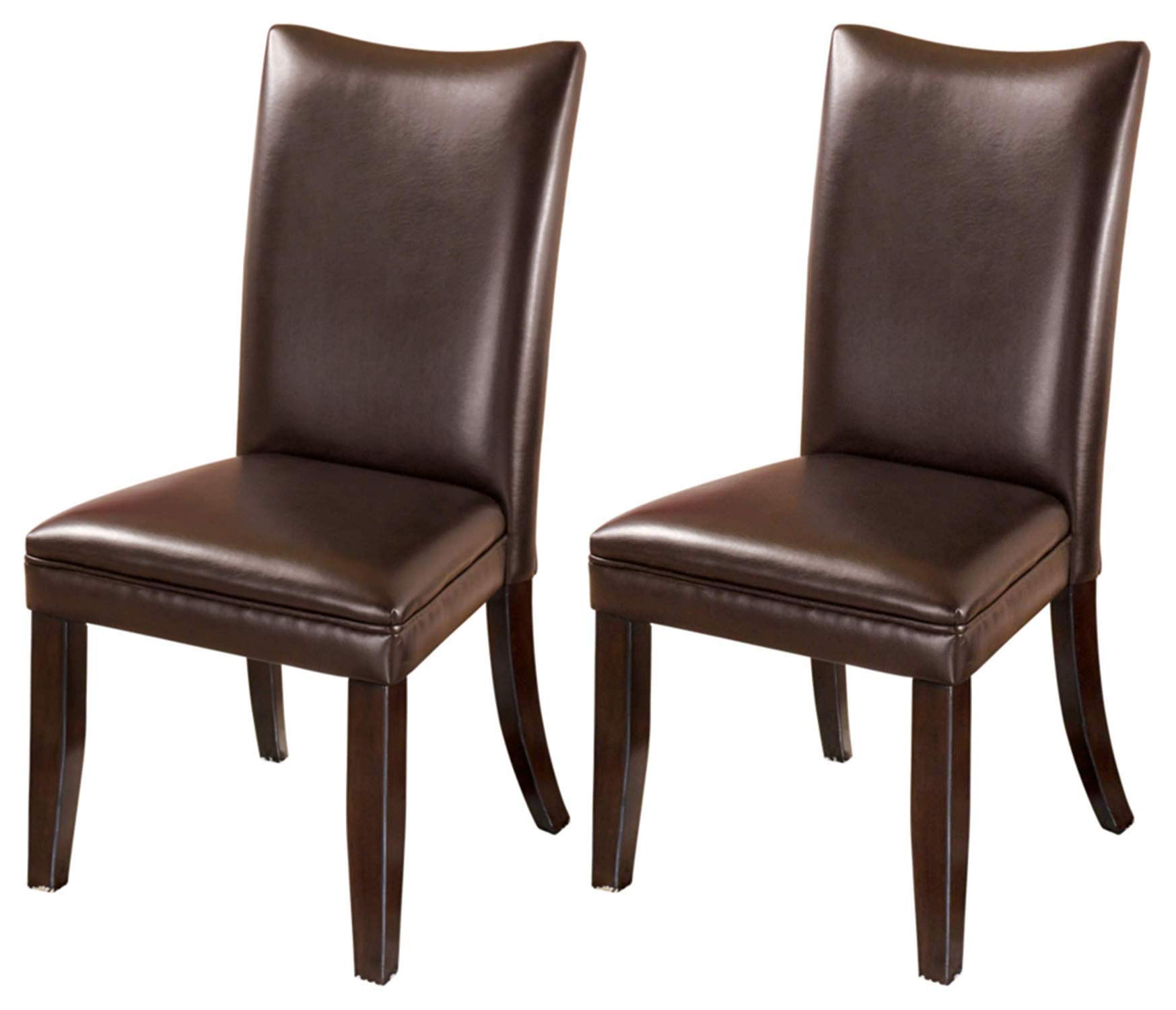 SET OF 2 CLASSIC DINING ROOM CHAIRS Upolstered Faux Leather Side Chair