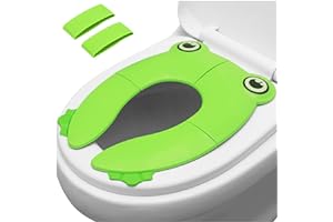 PandaEar Folding Travel Toilet Seat Cover for Children and Potty Training | Portable Silicone Seat for Toddlers, Boys & Girls