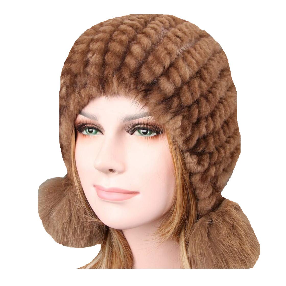 Mink Fur Hat Winter Ladies Knitted Fur 