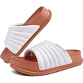 KuaiLu Womens Sandals with Arch Support Orthopedic Comfortable Lightweight Cushion Recovery Slides Summer Fashion Leather Casual Womans Plantar Fasciitis Sandals for Indoor&Outdoor (US Size 6-12)