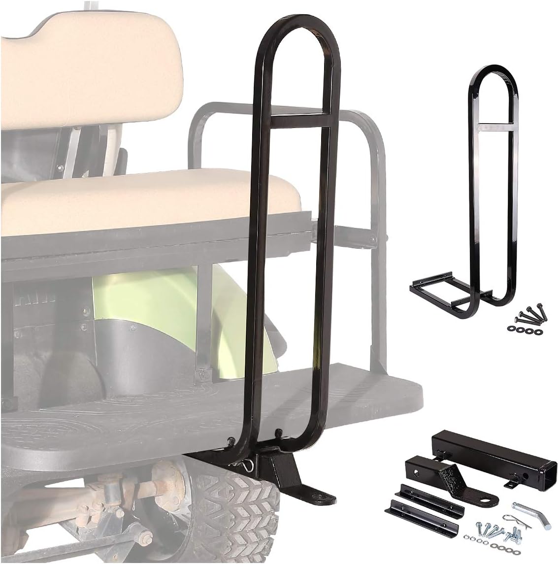 10L0L Universal Golf Cart Rear Grab Bar and Trailer Hook