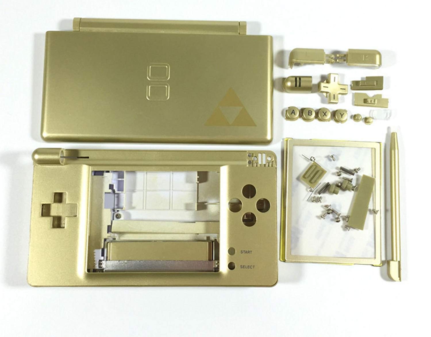 New Full Housing Case Cover Shell with Buttons Replacement Parts for DS Lite NDSL Game Console-Gold Limited Edition