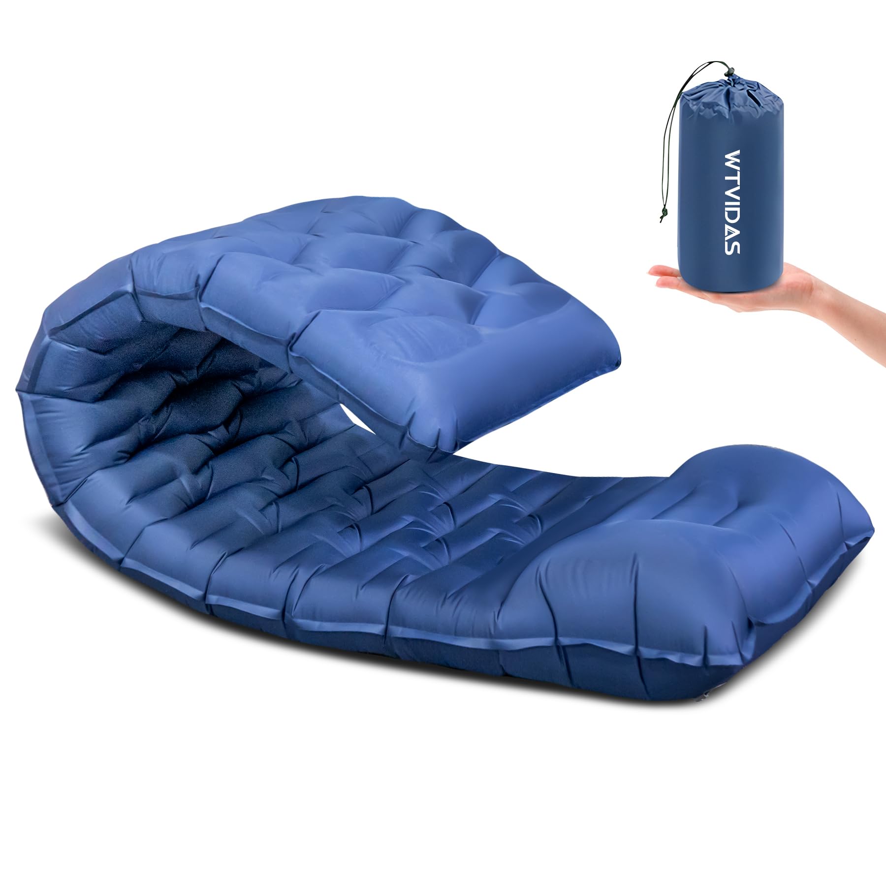 Photo 1 of WTVIDAS Oversized Camping Sleeping Pad,4.2" Thick Ultralight Camping Sleeping Mats for Adults,Camping Mattress with Pillow & Built-in Pump for Tent,Backpacking,Travel