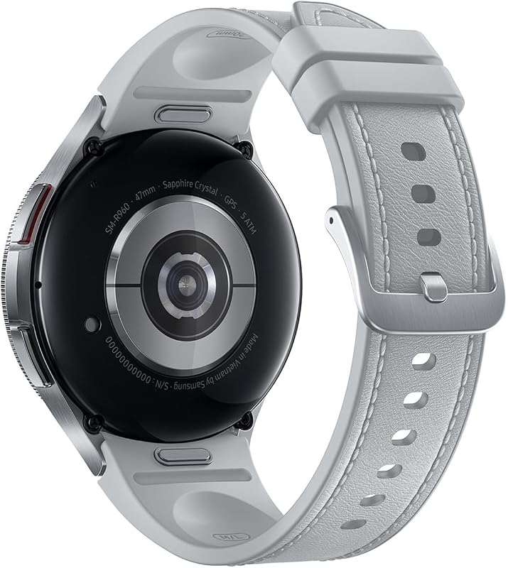 Galaxy Watch6 Classic 4G LTE, 47 mm + Correa de recambio - Smartwatch, Control de Salud, Seguimiento Deportivo, Batería de Carga Rápida, Plateado (Versión Española)