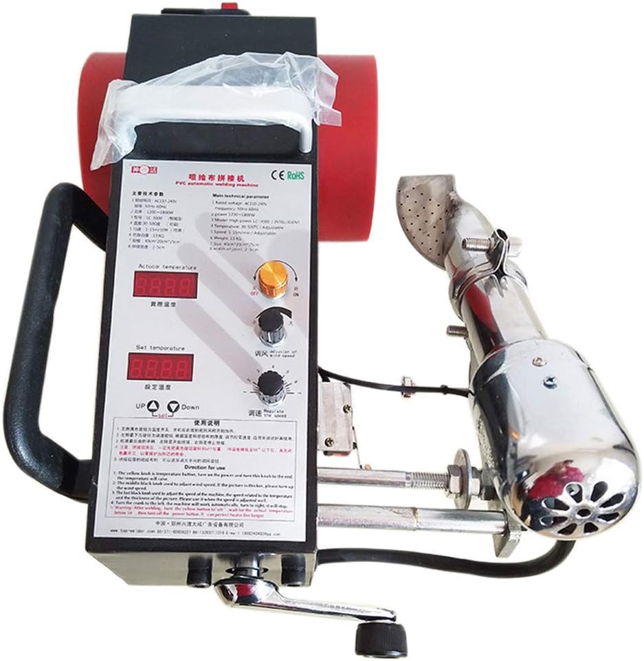 YJINGRUI Automatic PVC Banner Welding Machine Heat Jointer Plastic Fabric Welder Hot Air Welding Machine PVC/PE//DHPE/LDPE/EVA/Tarpaulin 1300W LC-3000A(220V)