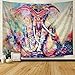 Amhokhui Tapestry Watercolor Elephant Tapestry Flower Psychedelic Wall Tapestry Indian Bohemian Tapestries Colorful Hippie Hippy Elephant Wall Hanging for Bedroom Living Room Dorms