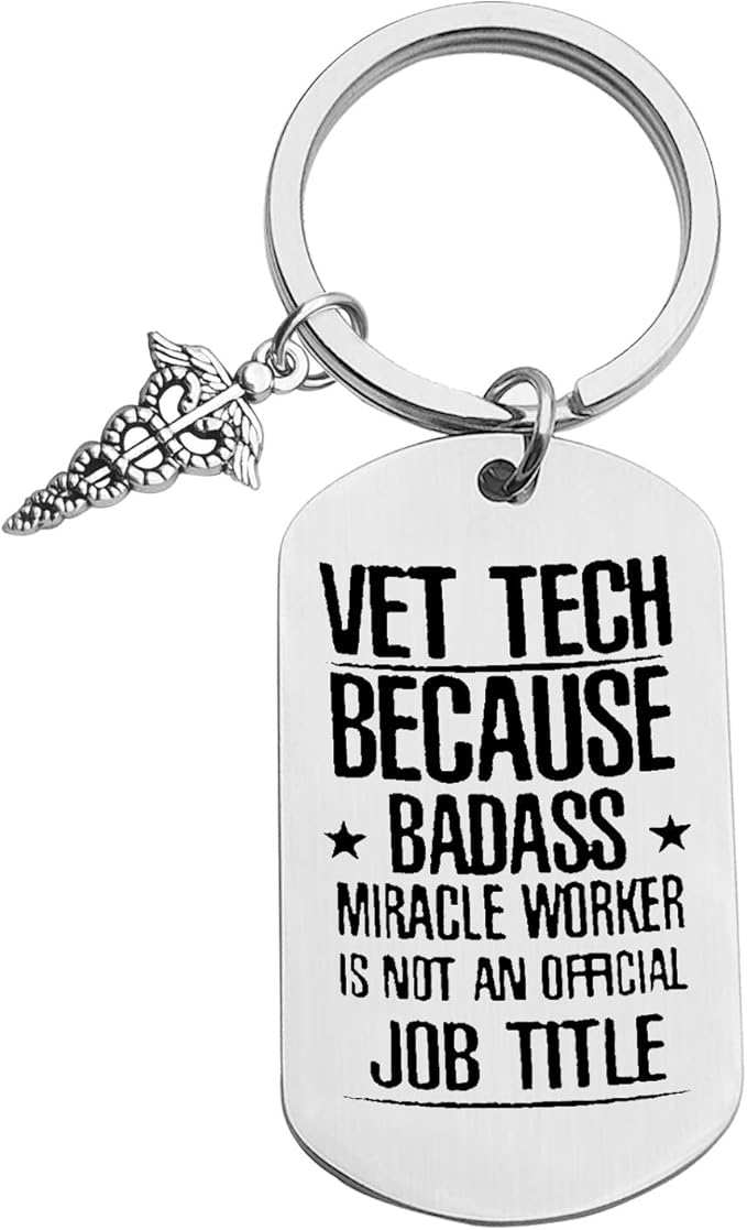 Funny Veterinarian Gift for Women Men Vet Tech Keychain