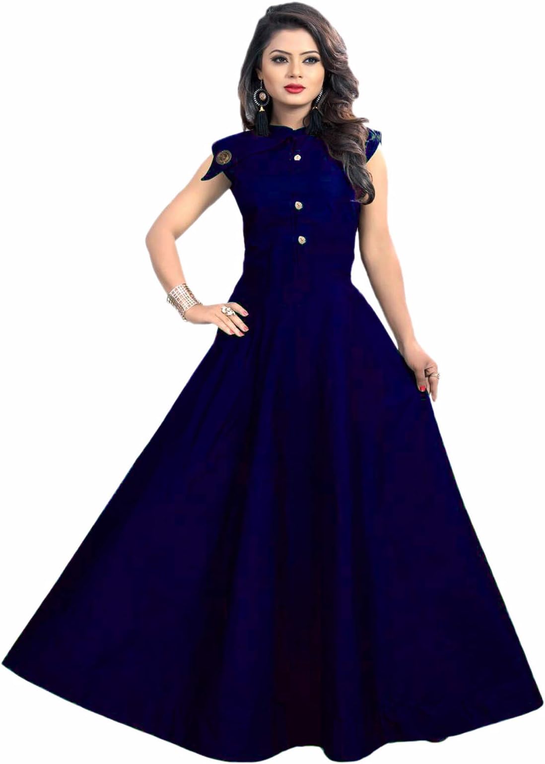 Women's Tafeta Satin Anarkali Style Gown