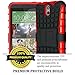 COVRWARE® HTC Desire 610 Case - 3 in 1 Bundle - Heavy Duty Terrapin Series Armor Protective Case [Kickstand] [HD Film & Aluminum Stylus Pen] - Red