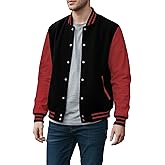 WINJEET Varsity Jacket Men - High School Letterman Bomber Style Fleece Baseball Jackets For Mens