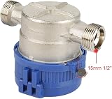 DEWIN Water Flow Meter 1/2 Inch Cold Water Meter with Fittings 15mm view 5