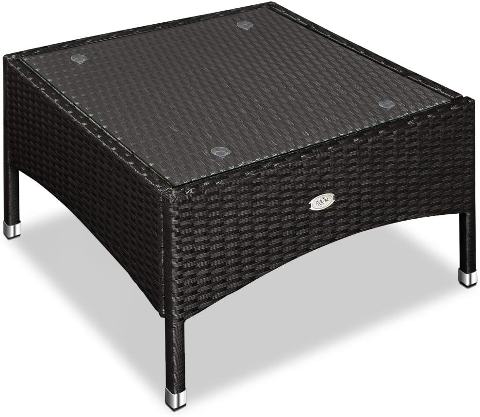 Deuba Poly Rattan Bistro Table Coffee Side Snack Outdoor Garden