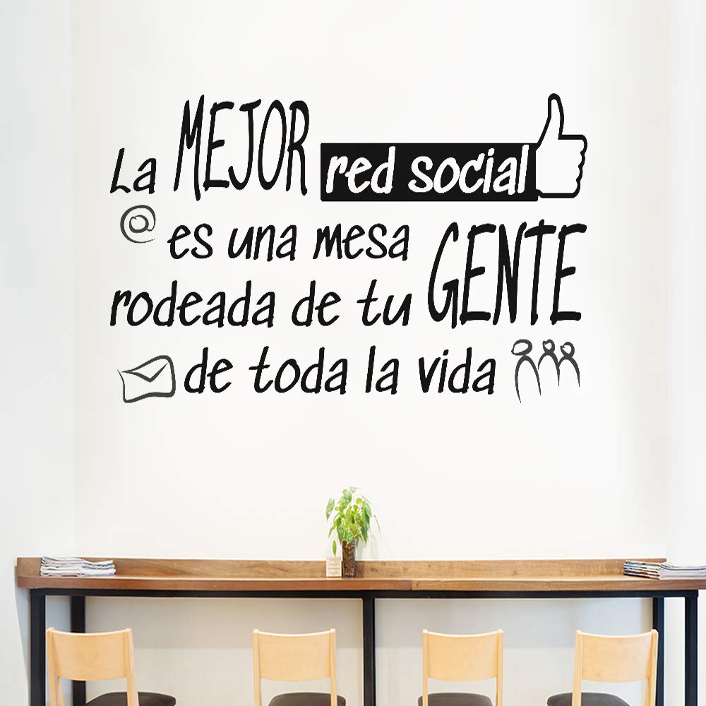 Docliick® Vinyl Quote for Kitchen or Restaurant"The Best Social RED" Decorative Vinyl Docliick DC-18042