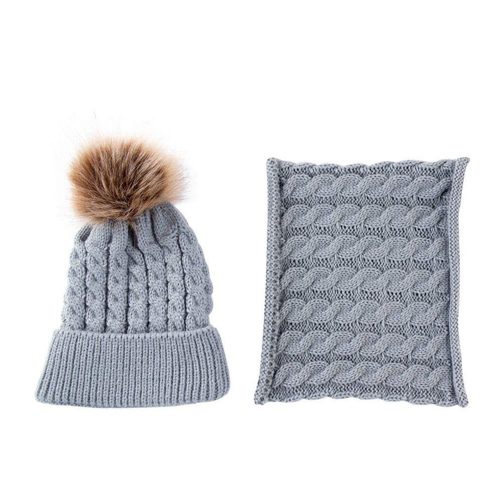 Carolilly Ensemble Bonnet Pompon Et Echarpe Tube Cou Bebe Unisex Tricote En Laine 0 A 3 Ans Accessoires Bilkvarteret Bebe