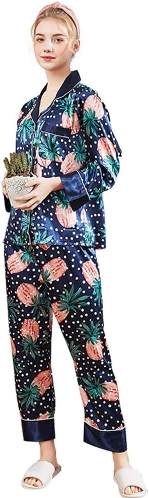 Amazon Co Jp パジャマ女性暖かいソフト梨花ラウンジウェアセットスリーブラペル 長袖ボタンダウンセットパジャマルームウェア 家族旅行に最適なギフト 2個 L ホーム キッチン