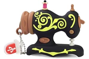 LEIZHAN Cute USB Flash Drive 32GB Sewing Machine Shape Thumb Drive Memory Stick Data Storage Gift Pendrive, Black