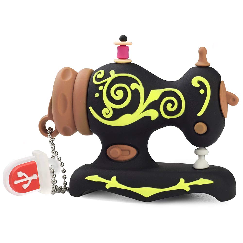 leizhan 32GB USB Flash Drive Black Sewing Machine Silicone Waterproof, Durable External Memory for Gifts — image 1