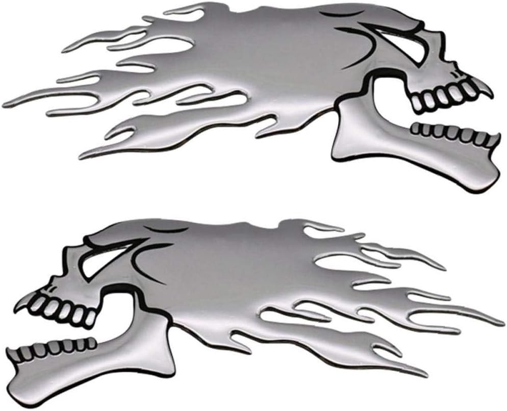 Gamloious Two 3D skull logo emblem car and motorcycle decals Haley, 14.5x5.5cm