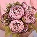 Luyue Peonies Artificial Flowers Vintage Faux Peony Arrangements Fake Flower for Vase Silk Floral Bouquet for Table Centerpiece Wedding Decoration Indoor Home Decor