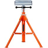 VEVOR Heavy Duty Roller Stand for Woodworking Metalworking Outfeed | 2500 lbs Load Capacity, 28-52" Height Adjustment, Folding &amp; Portable Design, for Long Boards, Metal Pipes or Bars