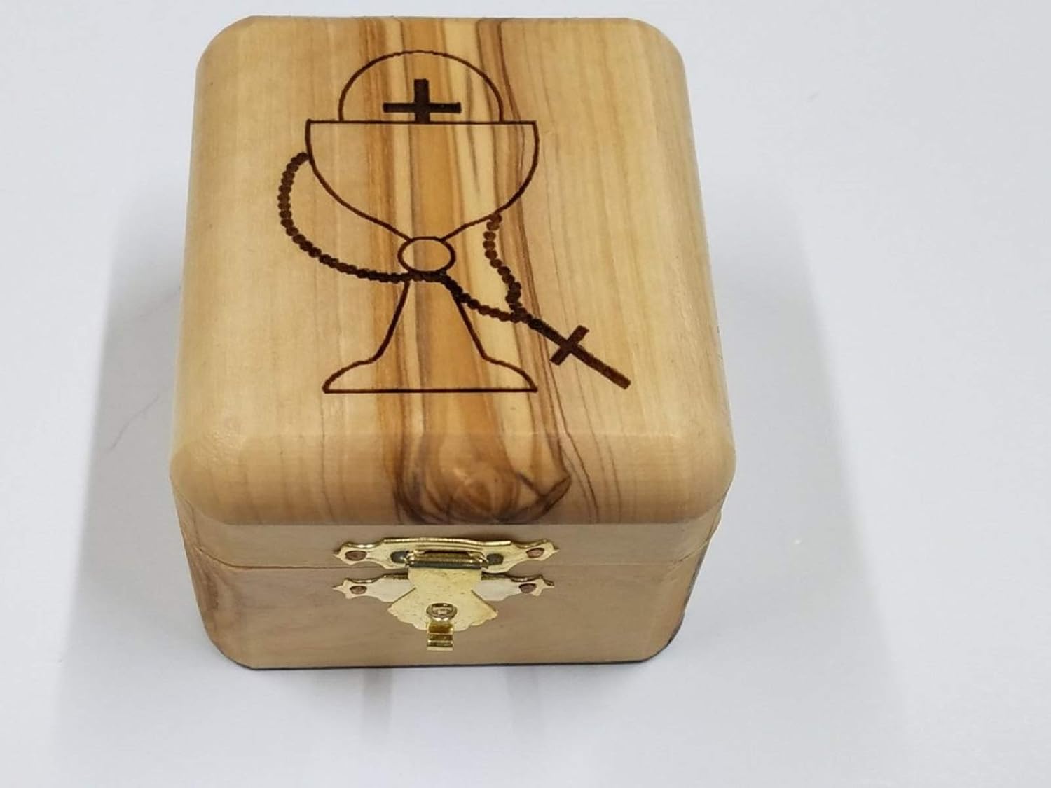 LION OF JUDAH MARKET Olive Wood Catholic First Communion Rosary Box