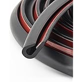 Edge Trim-Rubber U Channel Length 19.7FEET with self-Adhesive Design for car Doors, Table Corners, etc(19.7FEET, BLACK)