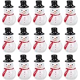 Kisangel Mini Snowman 30 Pcs Resin Christmas Mini Figurines Tiny Snowman Ornaments for DIY Fairy Garden Micro Landscape Holiday Decor Black