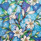 Coavas Stained Glass Window Film Privacy Window Film Static Cling Decorative Window Film Window Sticker for Home Bathroom Kitchen Office 17.7 by 78.7 Inches