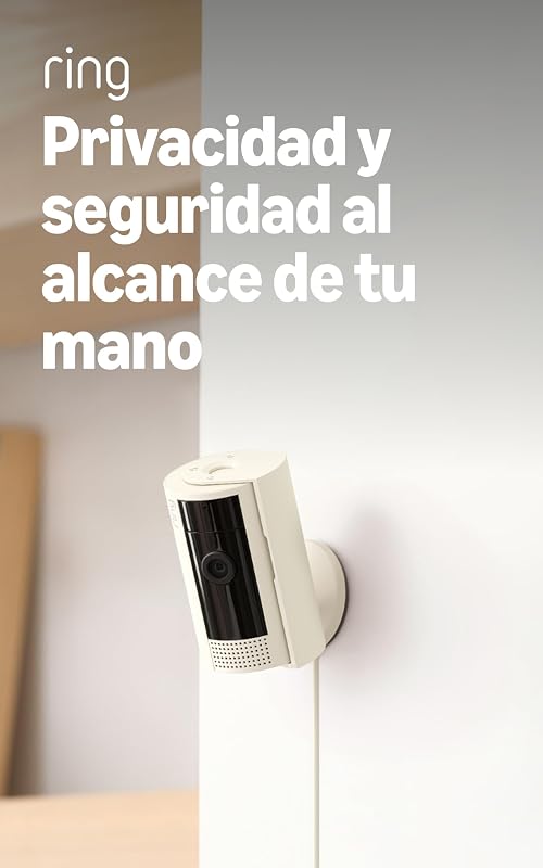 Câmera interna circular (câmera interna de 2ª geração) | câmera de vigilância wifi com plugue para animais de estimação | vídeo hd 1080p, comunicação bidirecional, cobertura de privacidade | ring protect 30 dias grátis