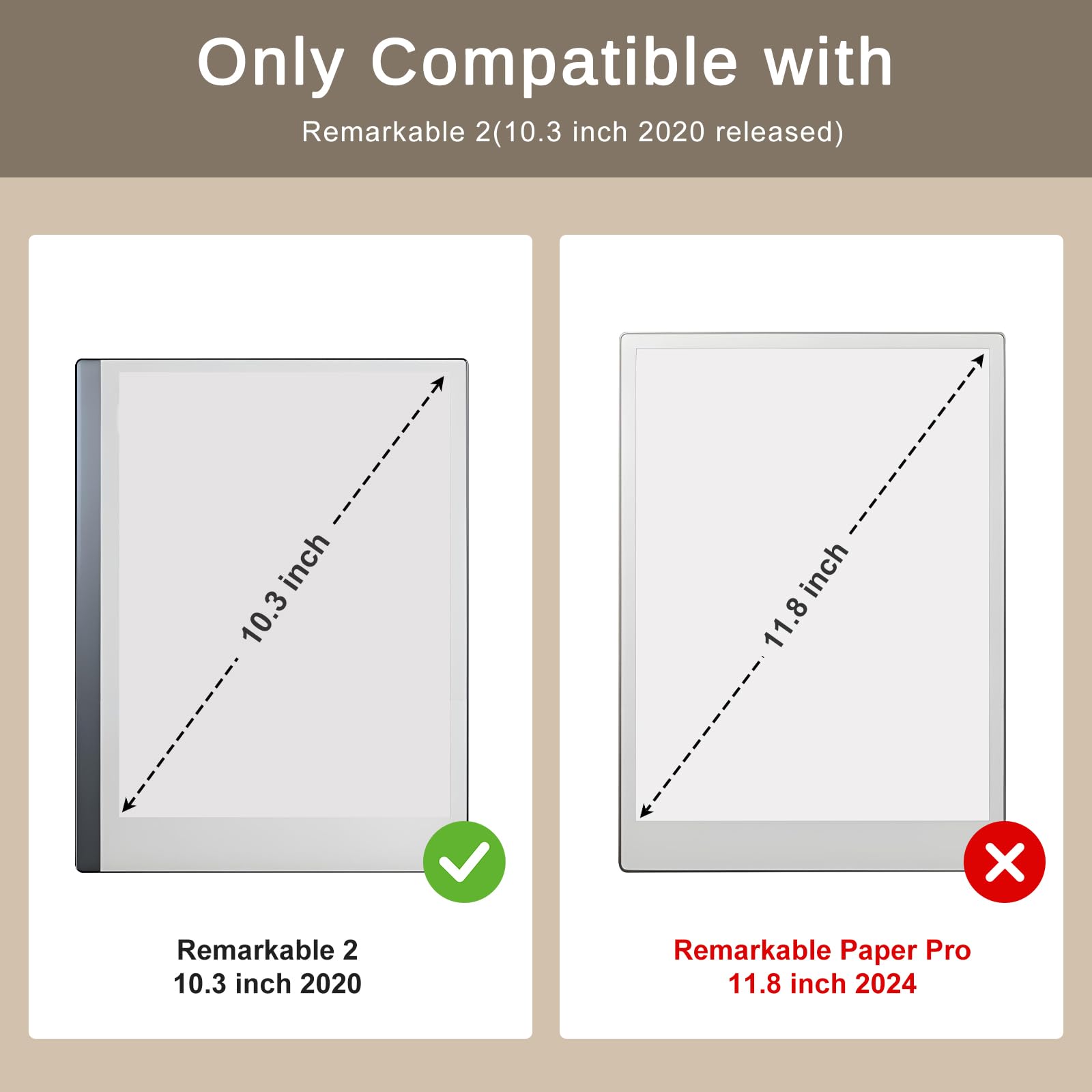 CoBak Case for Remarkable 2 Paper Tablet - Lightweight and Hard Back Shell Protective Book Folio Cover with Built-in Pen Holder - for 10.3