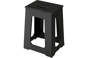 BLACKSPACE Step Stool for Adults, 17-Inch Folding Foot Stool for Kitchen, Foldable Design with Anti-Slip Pads, 300 lbs Weight