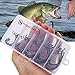 Sougayilang Fishing Hooks High Carbon Steel Worm Senko Bait Jig Fish Hooks with Plastic Box