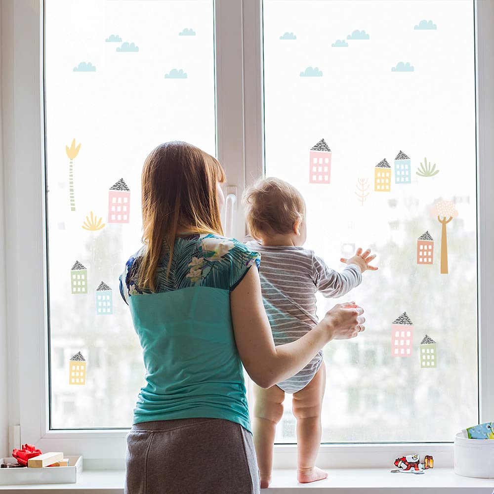 Rainbow Wall Sticker Stickers Easy Peel and Stick Wall Nursery Bedroom Wall Decor,Window Decal for Kids Bedrooms, Nursery, Baby Room, Play Room, Kids Room, Removable Vinyl Stickers (B7)