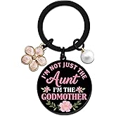 Celaqiu Godmother Gift Auntie Keychain Godmother Gifts from Godchild God Mother Gifts for Women Mothers Day Birthday Gift for Her Aunt Godmothers Keychain for God Mommy