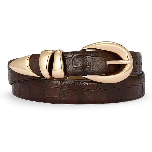 5314 Black Thin Belt For Women Sleek Silver Buckle Snake Texture Leather RISANTRY Black Thin Belt for Women Sleek Silver Buckle Snake  main image 2