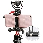 ULANZI ST-03 Metal Smart Phone Tripod Mount with Cold Shoe Mount and Arca-Style Quick Release Plate for iPhone Xs Xs Max X 8