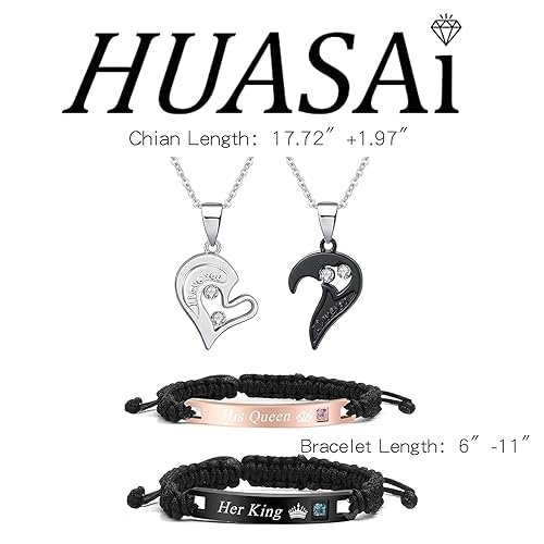 Couple Necklace His And Her Bracelets Amazon Couple Bracelet Long