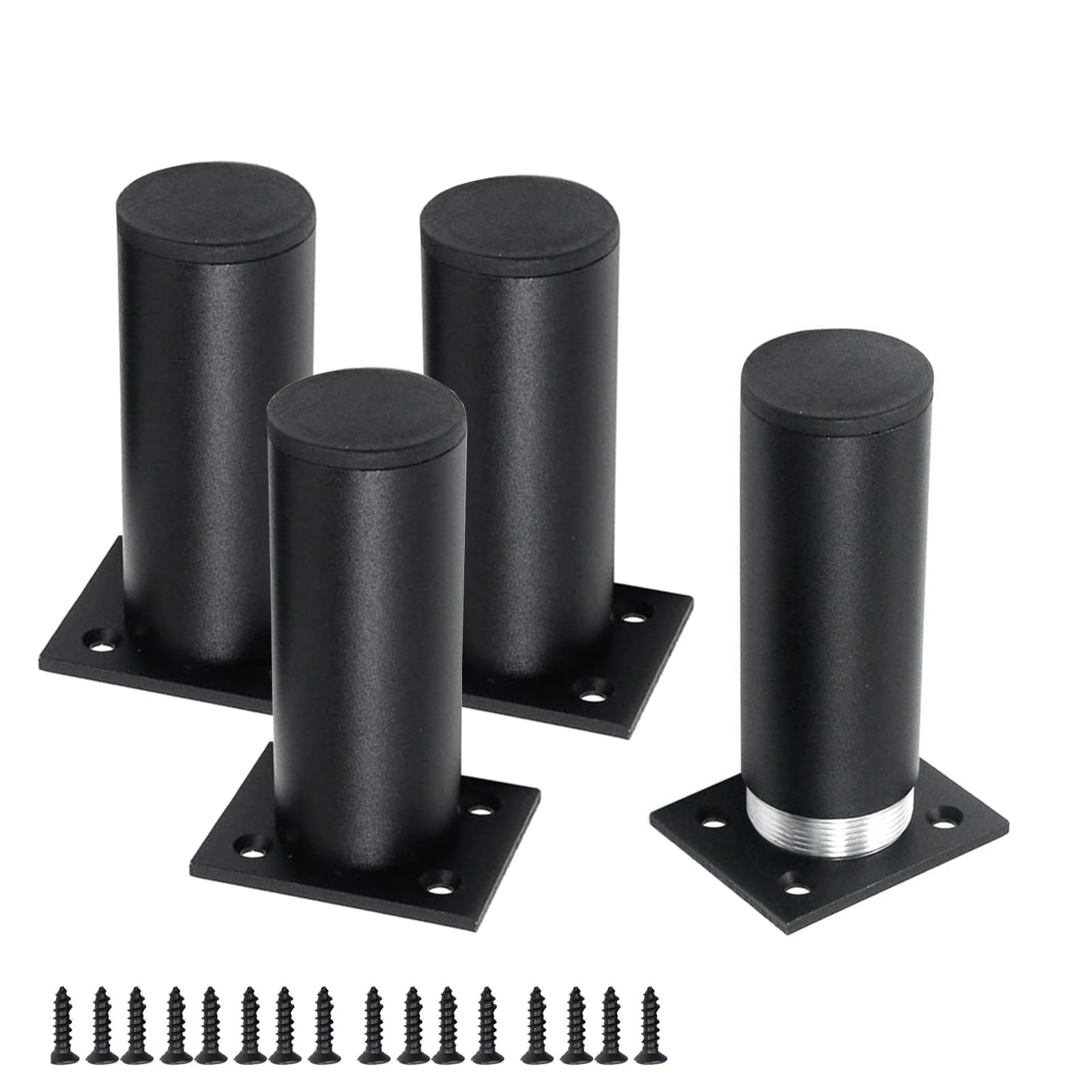 Photo 1 of Bitray Furniture Legs 4 Inch Length Adjustable Desk Table Furniture Foot Black- 4PCS