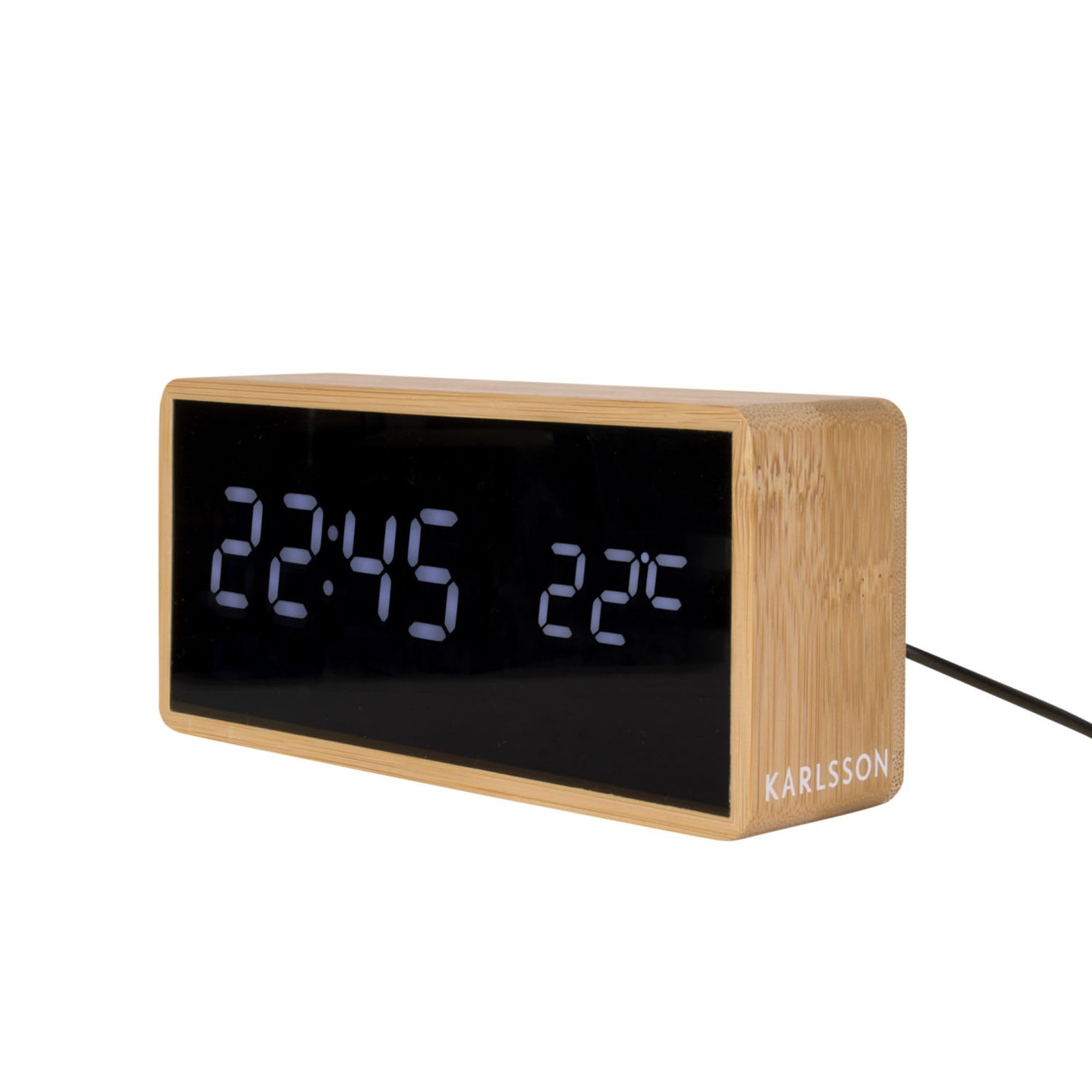 Karlsson Alarm Clock TUBE / BAMBOO (KA5724)