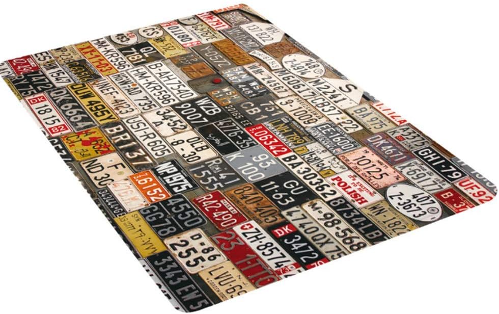 TYP Mall Non Slip Area Rug for Living Dinning Room Bedroom Kitchen Retro USA Flag Nursery Rug Floor Carpet Yoga Mat Cool British Flannel Printed License Plate Crawling Mat,120x180CM