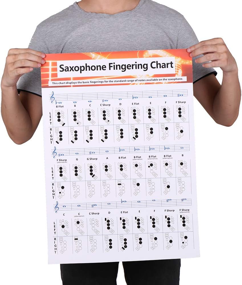 POHOVE Saxophone Fingering Chart, Beginner’s Guide to Learning The