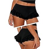 Hafailia Ruffle Booty Shorts for Women Sexy - Summer Y2K Low Rise Side Frill Micro Mini Skinny Party Clubwear