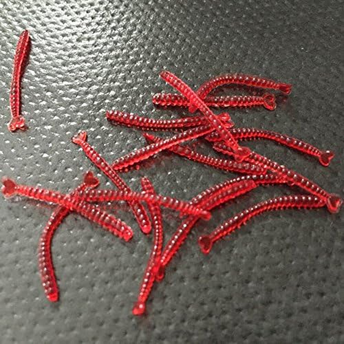 BuyerKit(TM) New 100Pcs 2cm Red Soft Fishing Lures Lifelike Simulation Worm Shape Baits Tackle