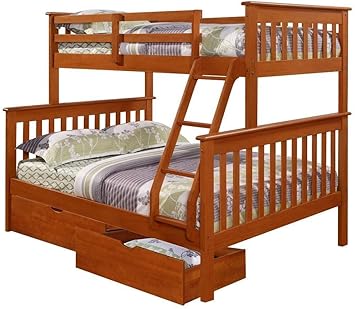 Amazon Com Donco Kids Mission Bunk Bed Light Espresso Twin Full W