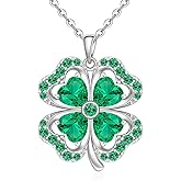 Talonior Shamrock Necklace St Patricks Day Necklace Clover Tree of Life Shamrock Pendant Sterling Silver Luck Celtic Irish Green Jewelry Gifts