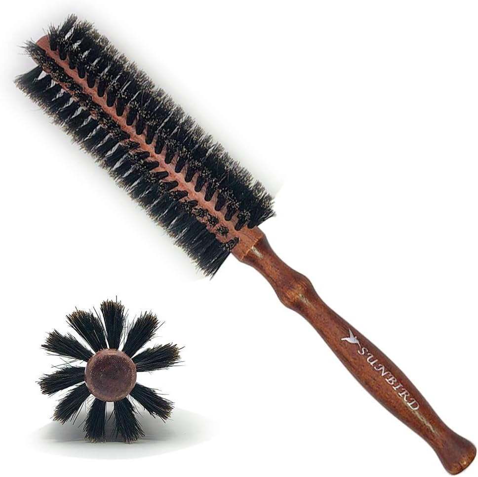 SUNBIRD Bristles Round Brush for Blow Drying, Styling, Curling, Blowouts, Beach Waves, Adding Volume and Lift to Medium Hair Lengths. Great For All Hairr…