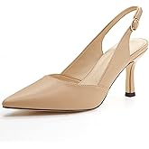 Women's Slingback Kitten Heels Closed Pointed Toe Backless Wedding Party Dress Pumps Shoes