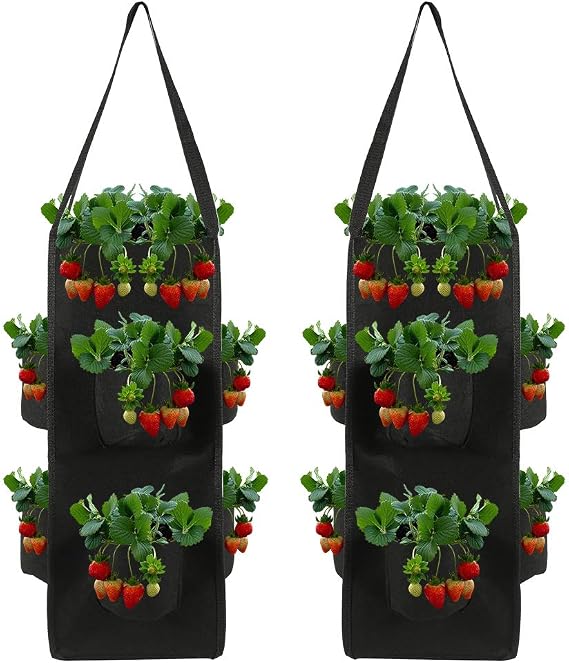 Lot De 2 Sacs à Plantes Suspendus En Feutre – 7 Poches Chacun, Pour Jardin Vertical Intérieur/extérieur