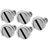 Neewer Stainless Steel D Shaft D-ring 1/4" Mounting Screw 0.39"/10mm Shaft for Camera Tripod Monopod or Quick Release (QR) Plate -5 Pack